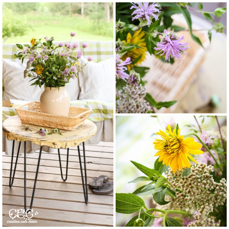 Decorating With Wildflowers | Wild Bee Balm | Summer Porch | Creative Cain Cabin 