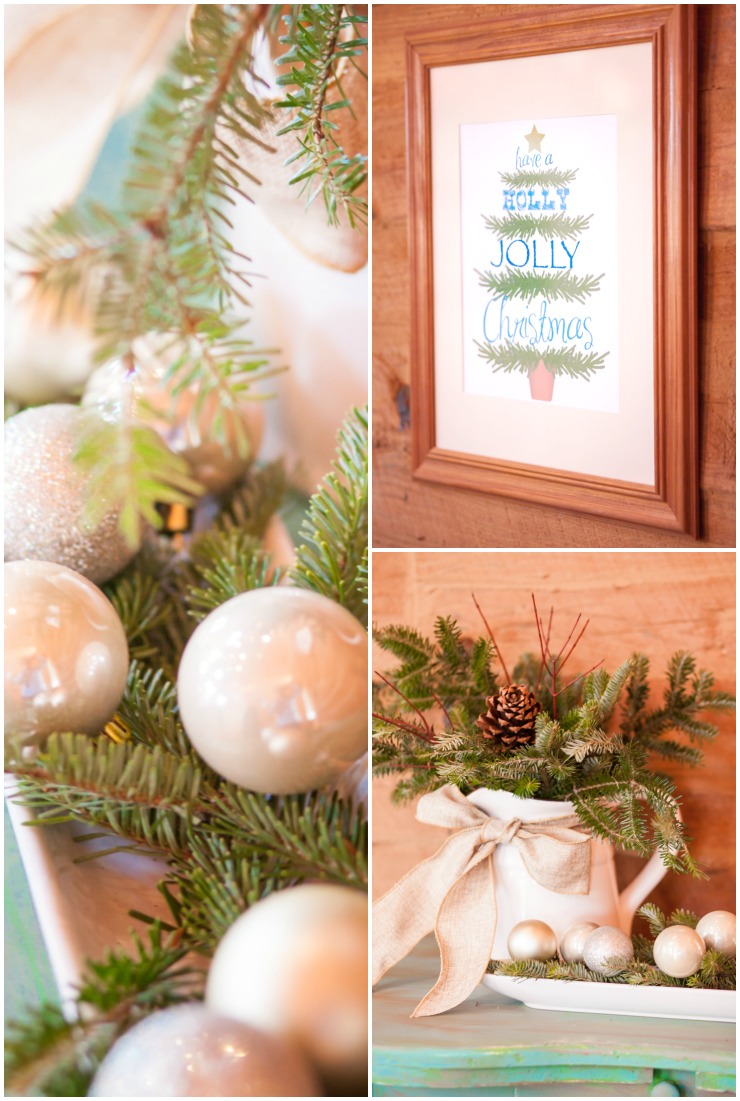 Christmas Entry Way Using Clippings From Your Tree | Don't Have the Nursery Trim Your Christmas Tree, Do it When You Get Home and Use the Branches to Create a Stunning Entry Way Display | creativecaincabin.com