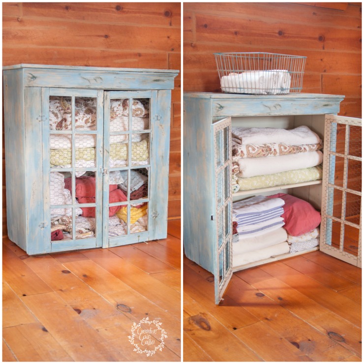 Linen Cabinet Before & After | Creativecaincabin.com