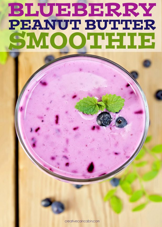 Blueberry Peanut Butter Smoothie Recipe, Great For Kids, Easy To Make, Packed Full of Fruit and Veggies For a Simple On The Go Meal