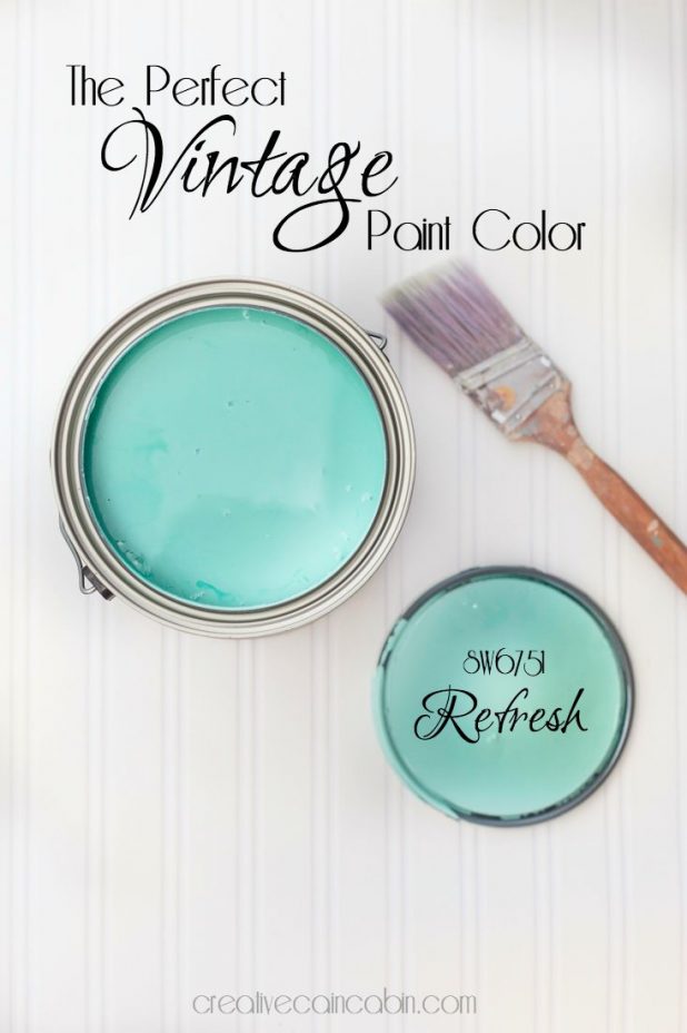 The Perfect Vintage Paint Color | Refresh Paint by Sherwin Williams | CreativeCainCabin.com