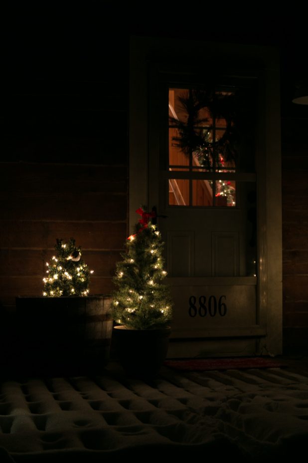 Christmas Cabin After Dark