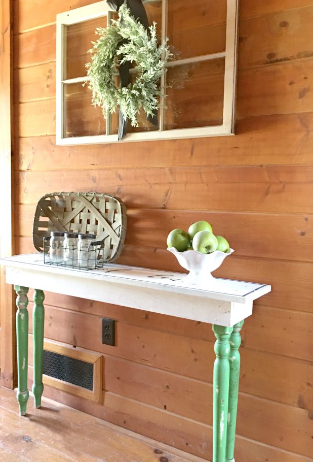 Entryway Table Made From Salvaged Items