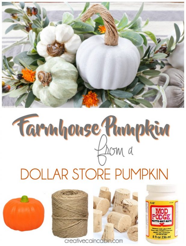 Easy DIY Pumpkin Makeover. Create a Chalk Paint Farmhouse Pumpkin From a Dollar Store Pumpkin