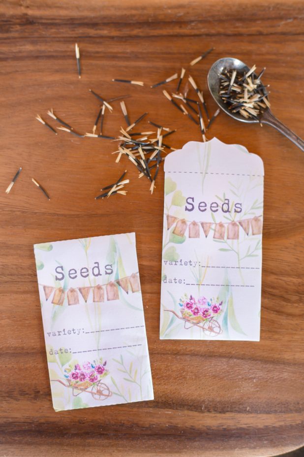 FREE Printable Garden Seed Saver Packets. Just Download, Print On Your Home Printer, Cut Out and Assemble. 