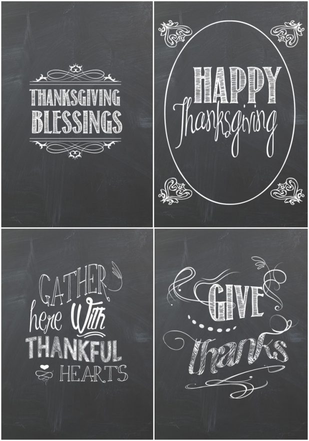 Thanksgiving Chalkboard Printables - CREATIVE CAIN CABIN