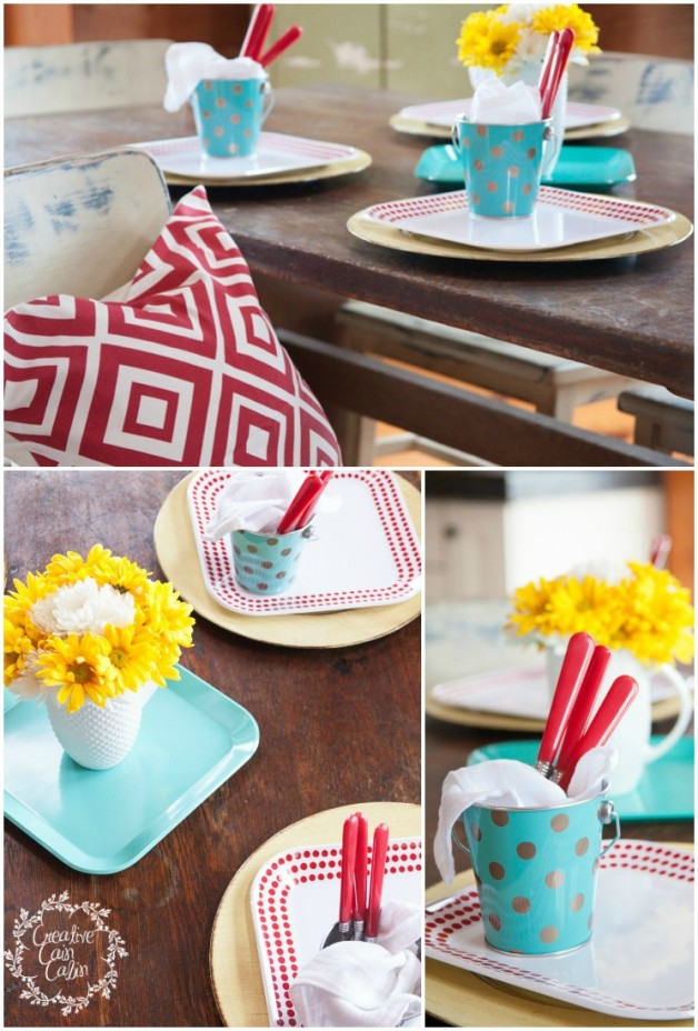 Melamine Place Setting | CreativeCainCabin.com  Guest Post at The Everyday Home Blog