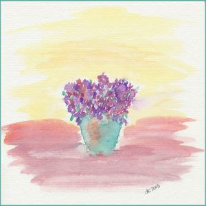 Rusty Bucket Filled with Flowers Watercolor | Free Printable Watercolor | CreativeCainCabin.com