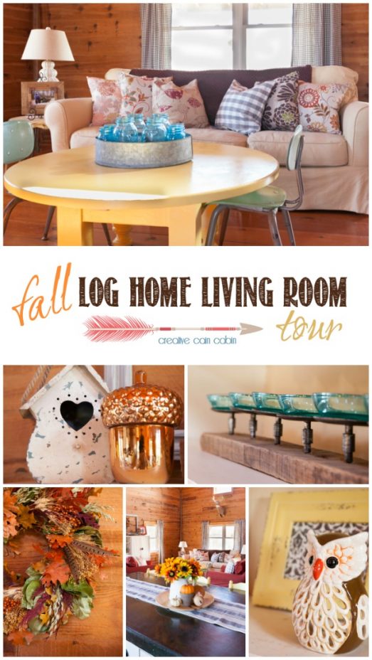 Fall Log Home Living Room Tour - CREATIVE CAIN CABIN