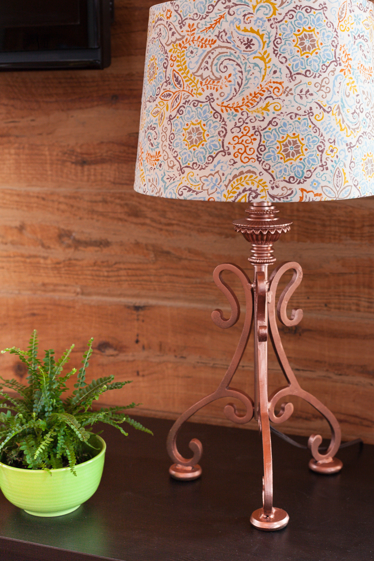 How to Recover a Lampshade & DIY Copper Lamp Base