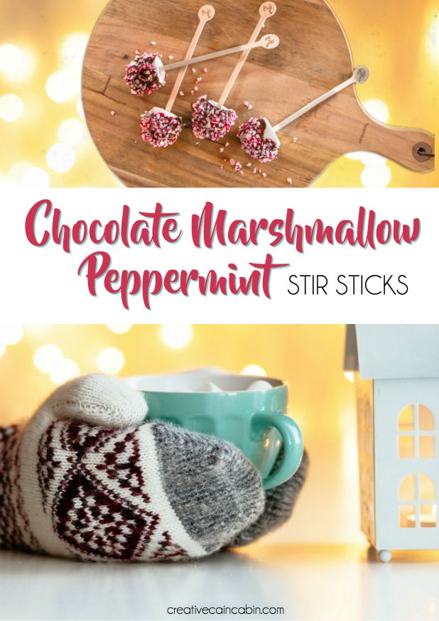 Chocolate Marshmallow Peppermint Stir Sticks For Cocoa