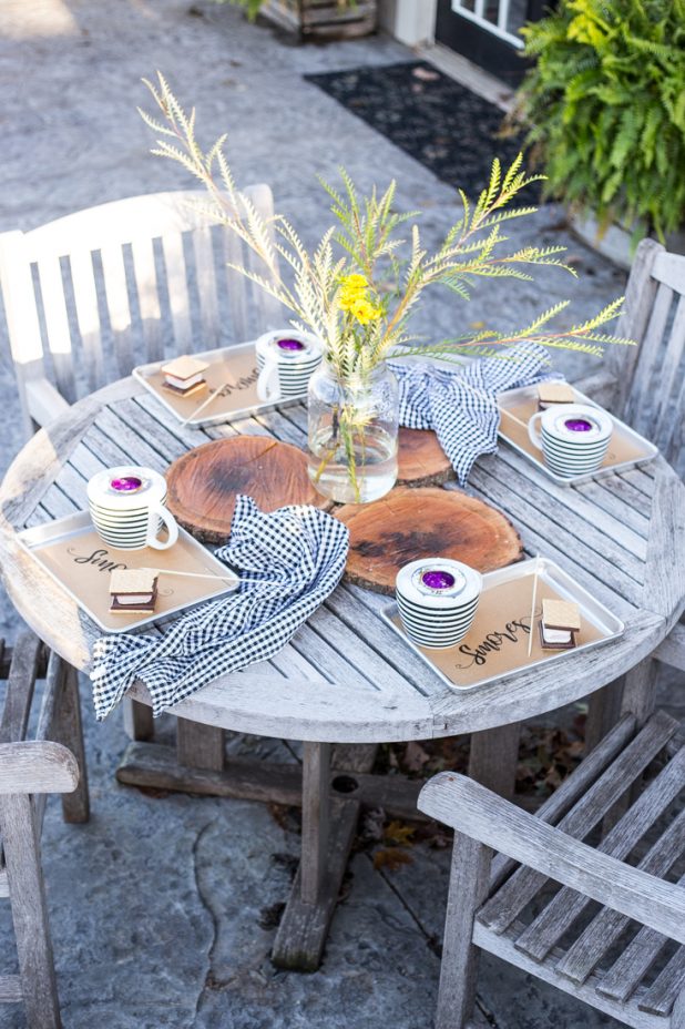Rustic Table Top S'mores DIY Kit, Easy Outdoor Party Idea, No Fire Pit Required
