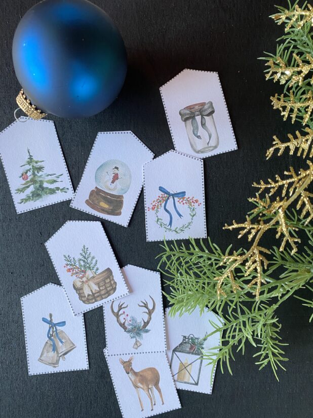 Christmas Watercolor Gift Tags