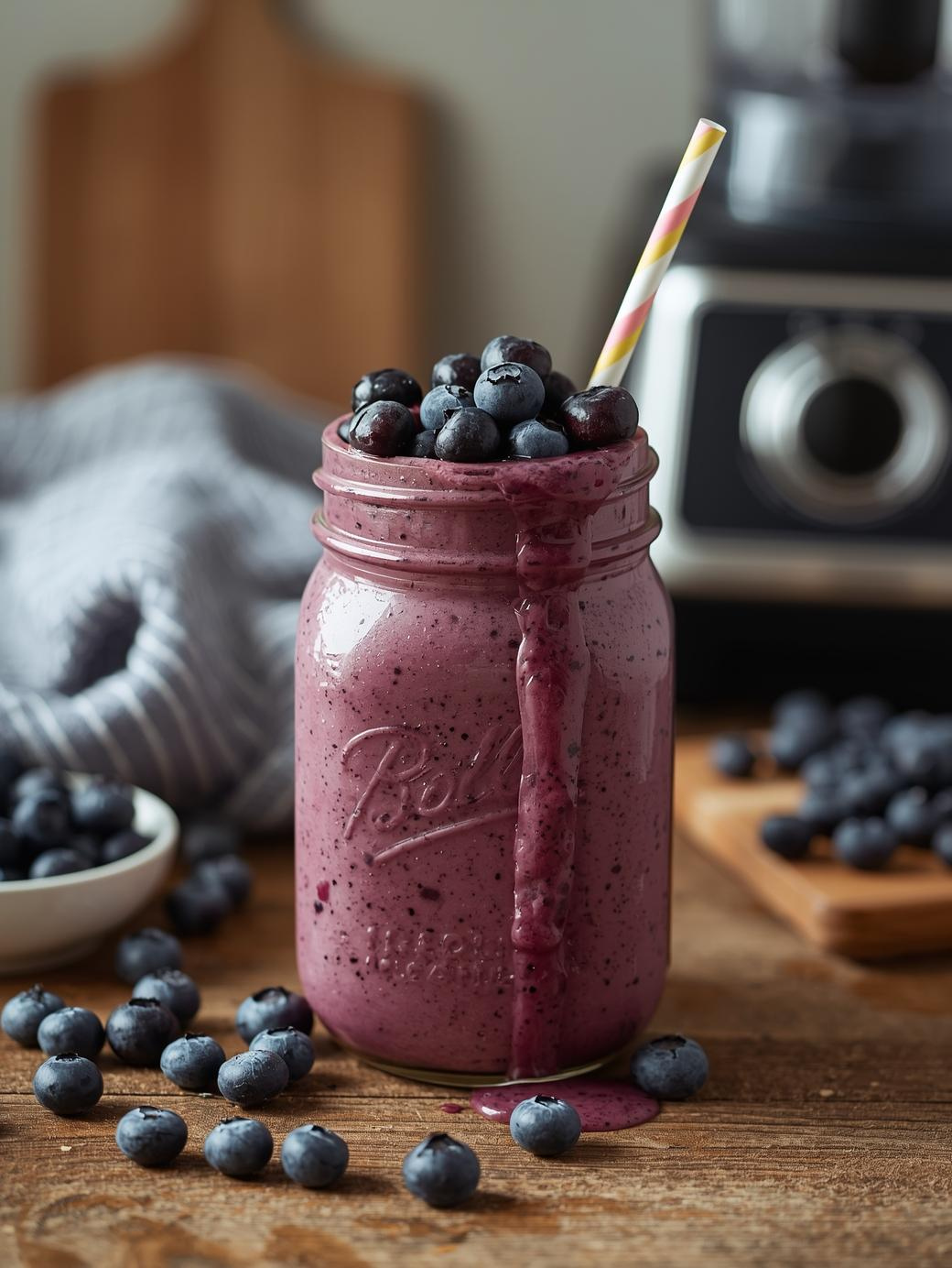 Blueberry Cottage Cheese Smoothie: High Protein Low Carb